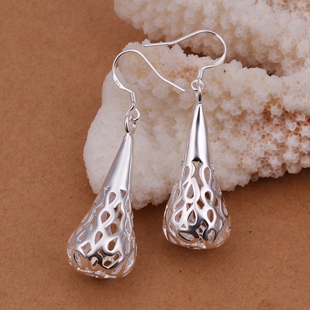 925 Sterling Silver Drop Dangle Hook Earrings L22