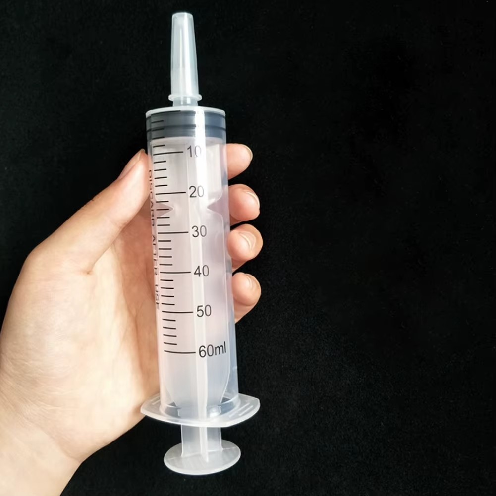 2x 60ml/2oz Plastic Syringe Sterile Plant Water Feeder 60cc Long Catheter Tip