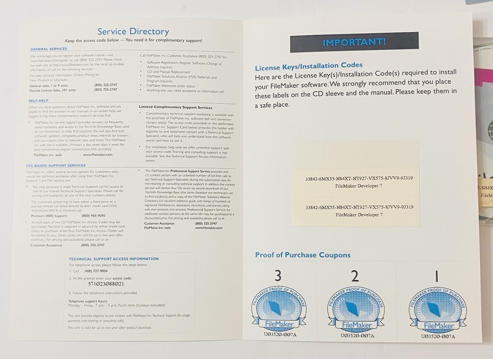 FileMaker Developer 7 Complete Box Mac PC CD Software w Manuals 2004