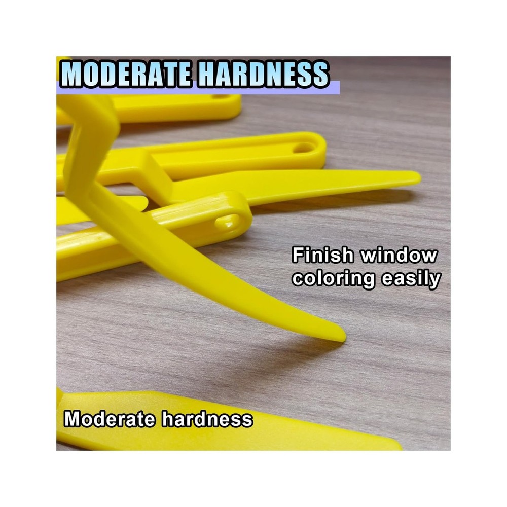 Car Window Tint Squeegee Tool, Plastic Long Handle Shank Corner Squeegee, Fle...