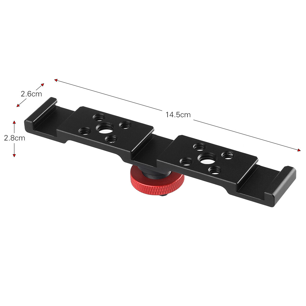 Triple Cold Shoe Mount Plate Bracket for Camera Microphone M7E1