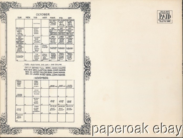 Original Bill Graham BG251-252 Mint Double Ad Back Card Van Morrison