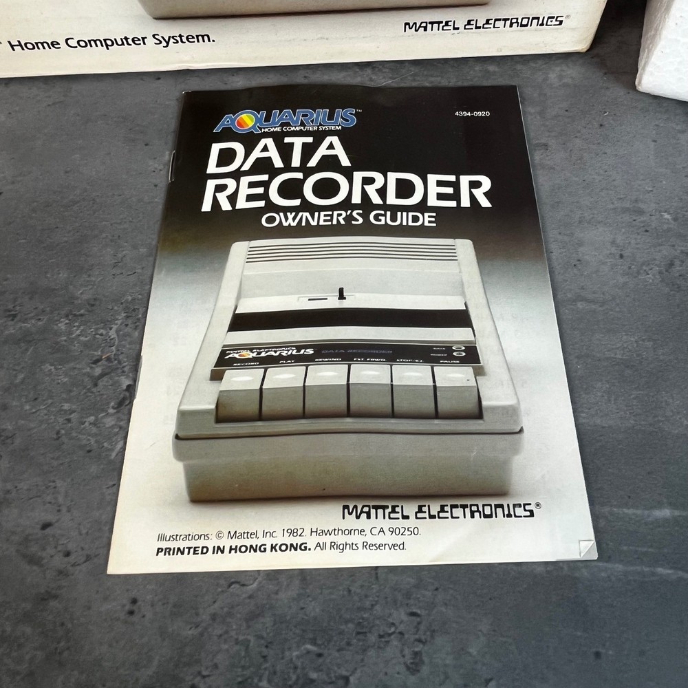 Mattel Electronics Aquarius Data Recorder 4394 Vintage Home Computer System New