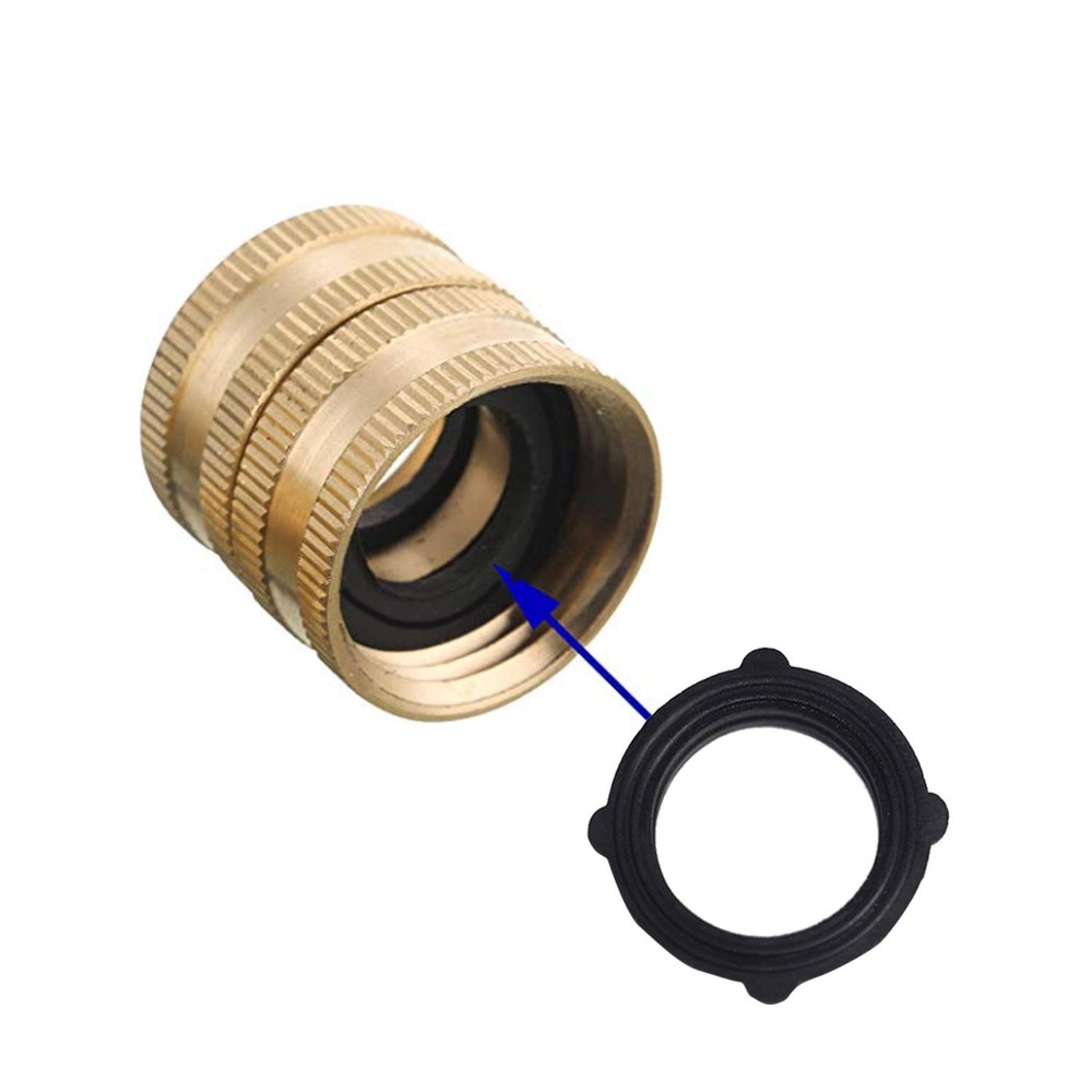 Hourleey Garden Hose Adapter, 3/4 Inch Solid Brass 4 Pack, Gold