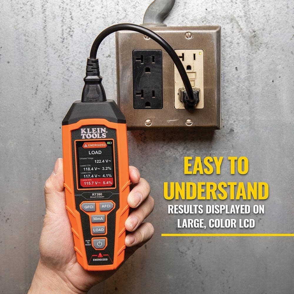 Klein Tools RT390 Circuit Analyzer with Color LCD for AFCI GFCI Testing