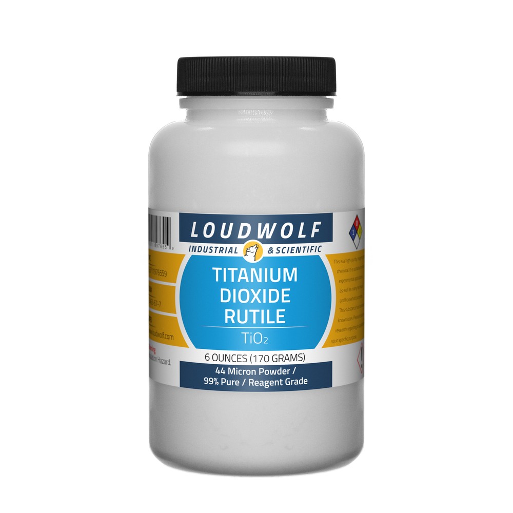 Titanium Dioxide Rutile, 6oz, Reagent Grade, Sturdy Bottle, SHIPS SAME DAY