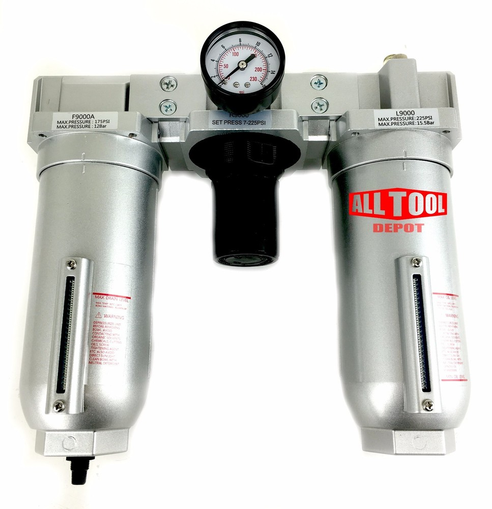 1" BEST PARTICULATE FILTER REGULATOR LUBRICATOR COMPRESSED AIR Auto Drain