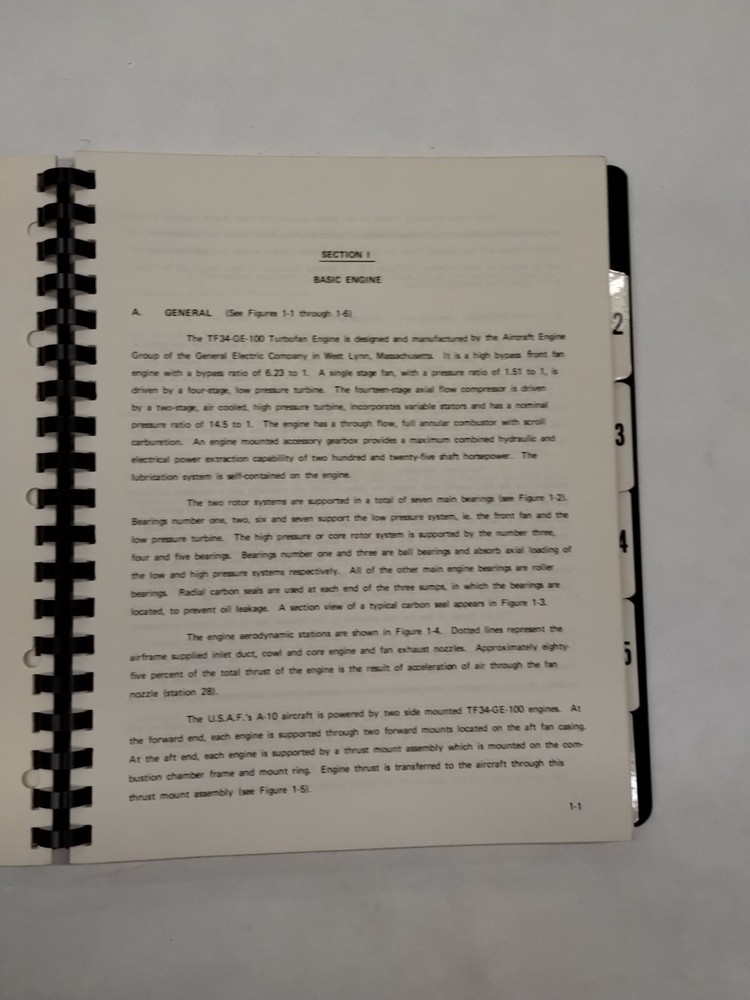 General Electric Model TF34-100 Training Guide March 1979-Original