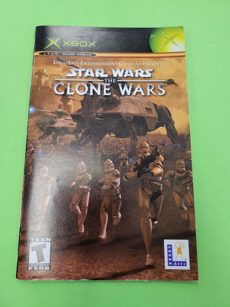 Star Wars The Clone Wars Xbox Instruction Booklet