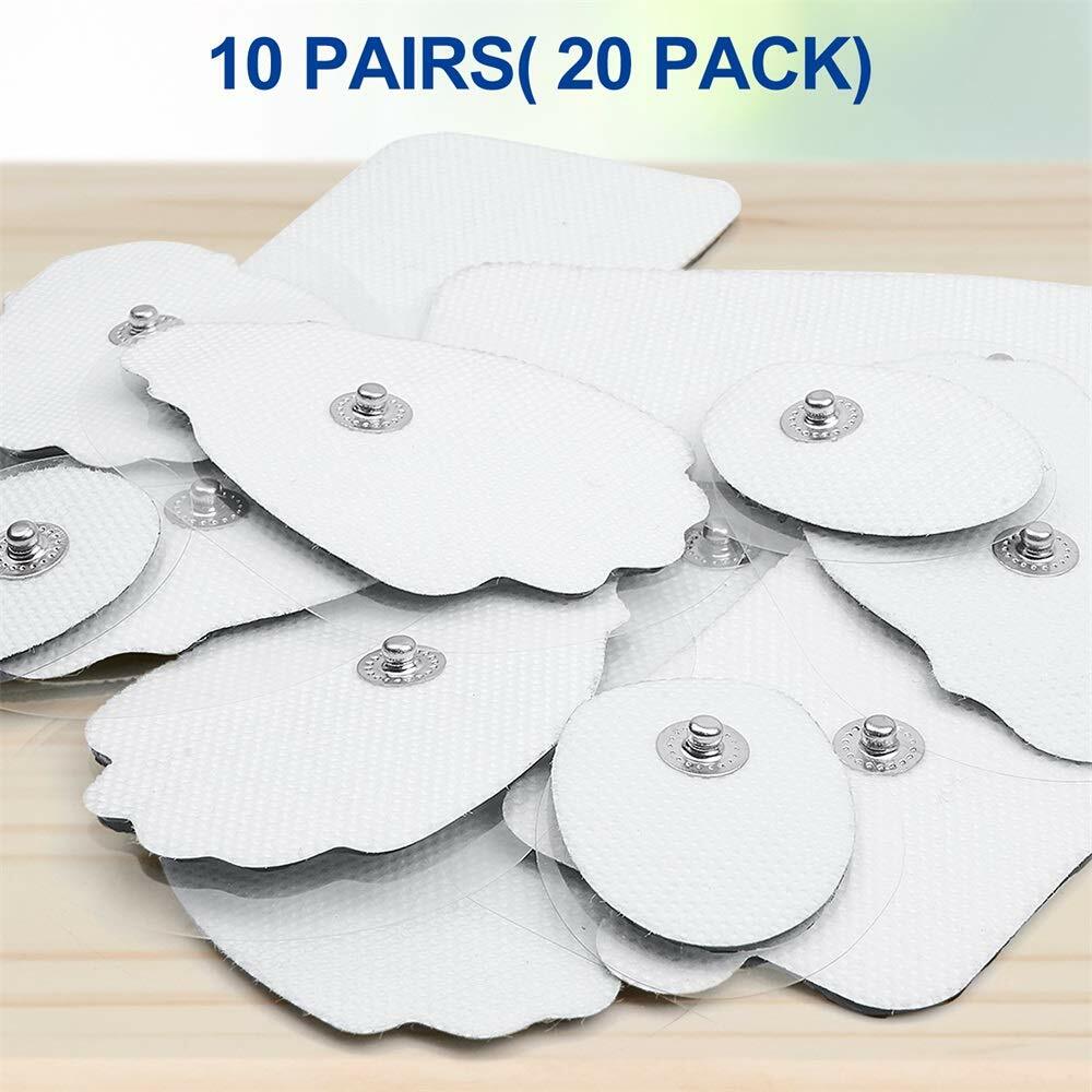 TENS Electrodes, Super Value 20 Replacement Electrode Pads for TENS Units, Snap