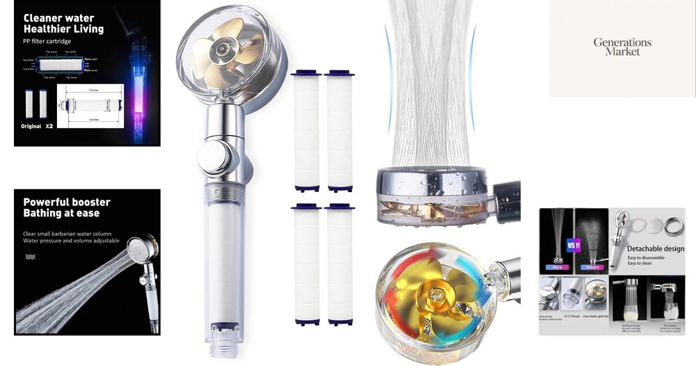 Luxury Features Handheld Shower Head with Powerful Filtration & Pause Switch