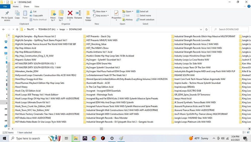 5TB hard drive full of loops, samples, refills, Rex, Native instrument programs