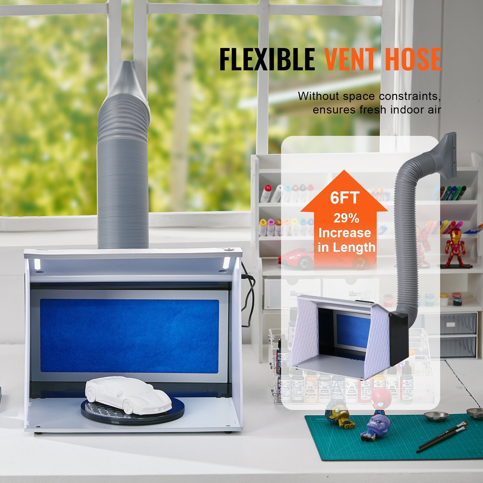 Airbrush Spray Booth Portable Hobby Airbrush Paint Spray Booth Dual Fans