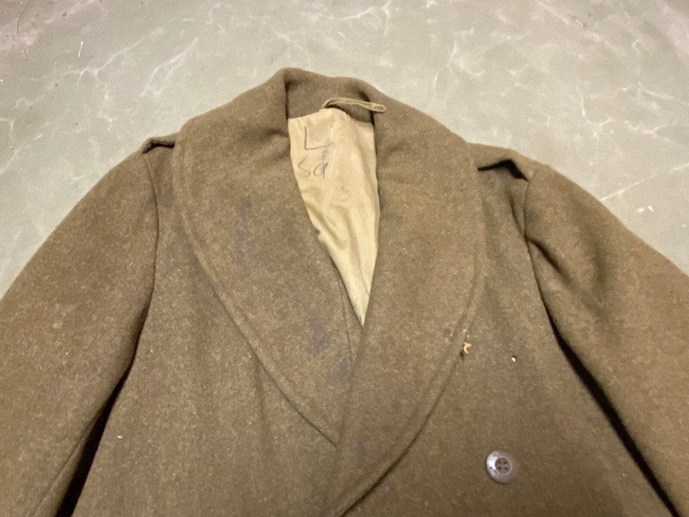 ORIGINAL WWII US ARMY WINTER M1938 "CUT DOWN" OVERCOAT COAT- LARGE 44R