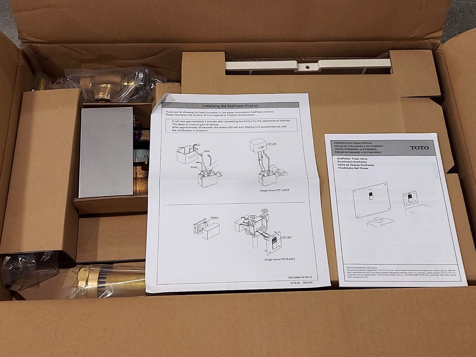 TOTO TEU2LA11#SS EcoPower 0.5 GPF Automatic Concealed Urinal Flush Valve NEW