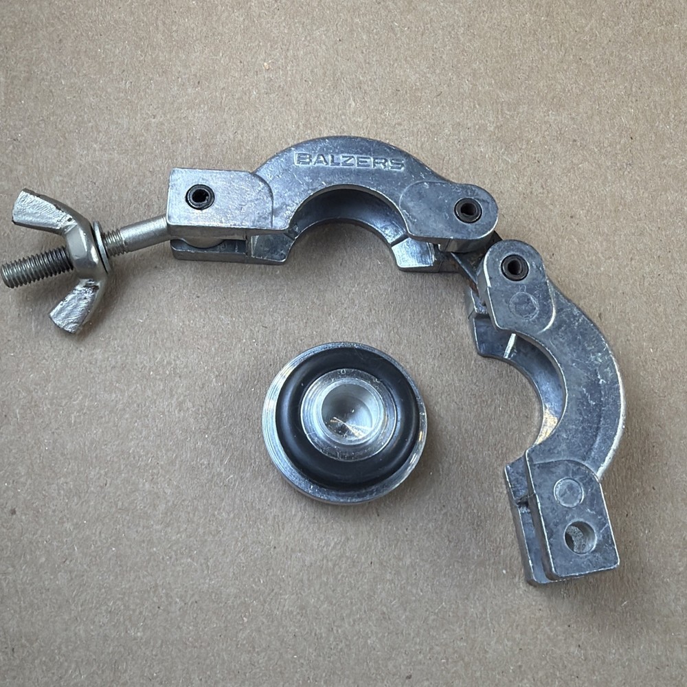 Balzers NW 10-16 KF Vacuum Clamp w/ KF10 Ring & Solid Blank Insert - #2