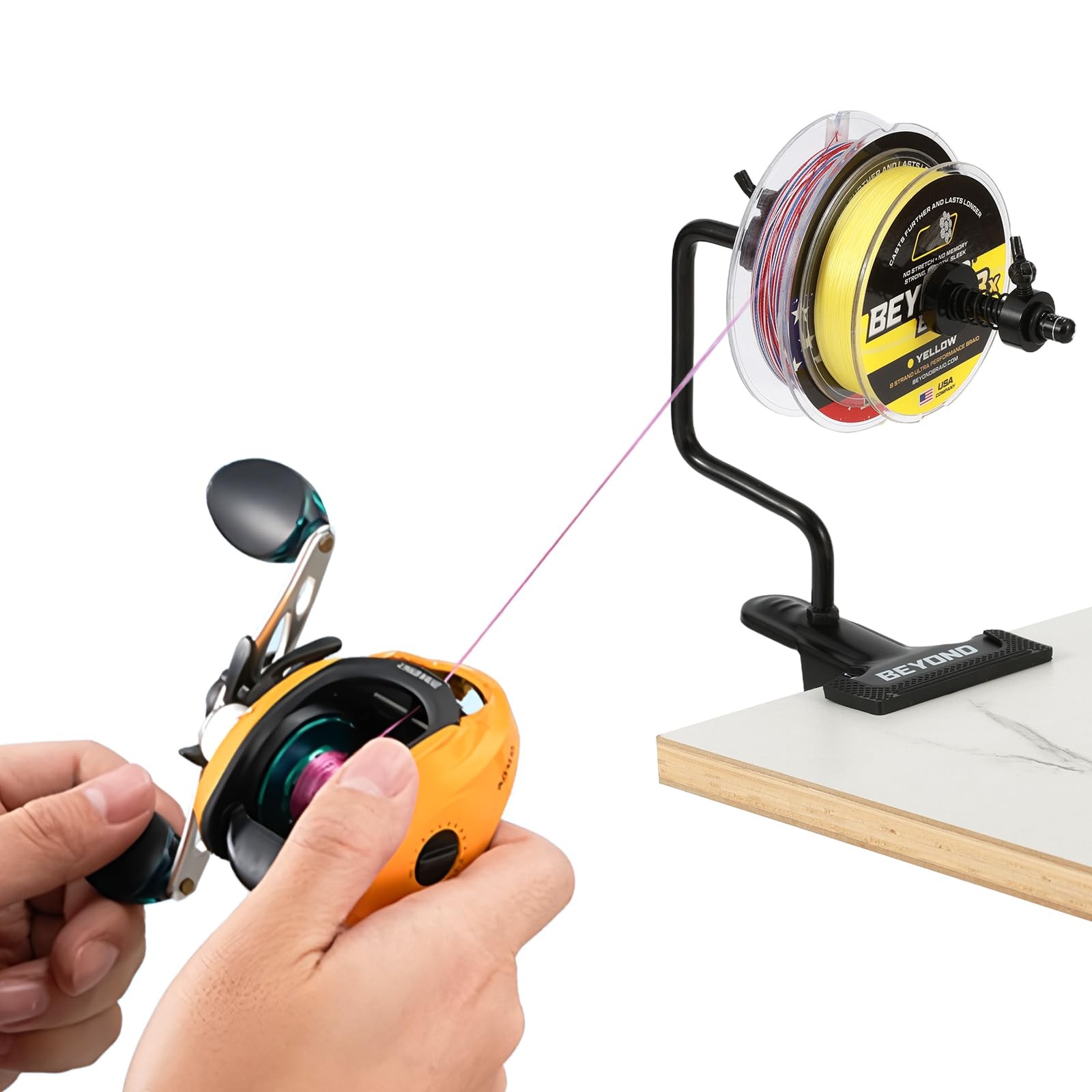 EZ Fishing Line Spooler – Portable Table Mounted Reel Spooler for Spinning & ...