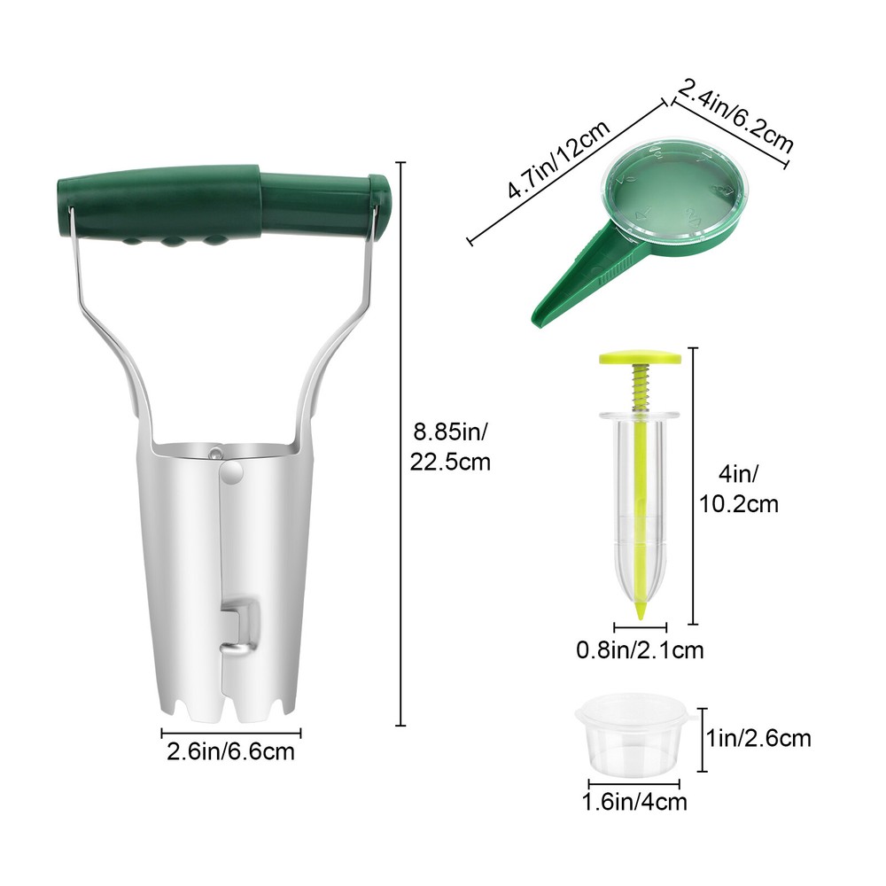 9'' Adjustable Handle Bulb Planter Set Garden Seed Sower Dispenser