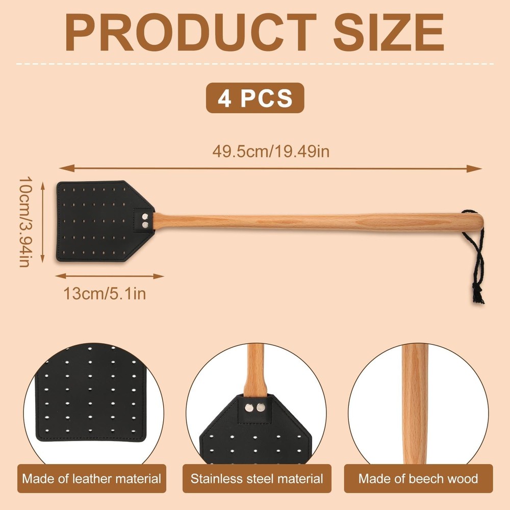 Fly Swatters Leather Heavy Duty Manual