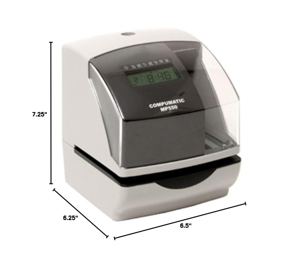 COMPUMATIC MP550 Electronic Time Clock and Date Stamp, Durable Heavy Duty Con...