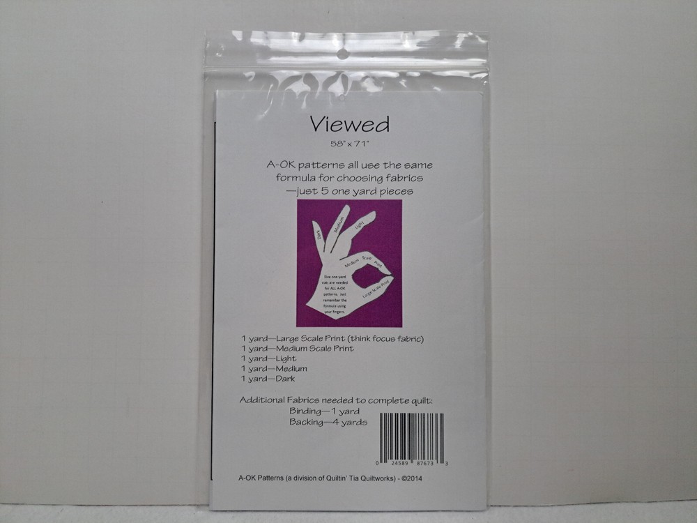 A-OK Patterns Quilt Pattern - Viewed (58" x 71") - Uncut