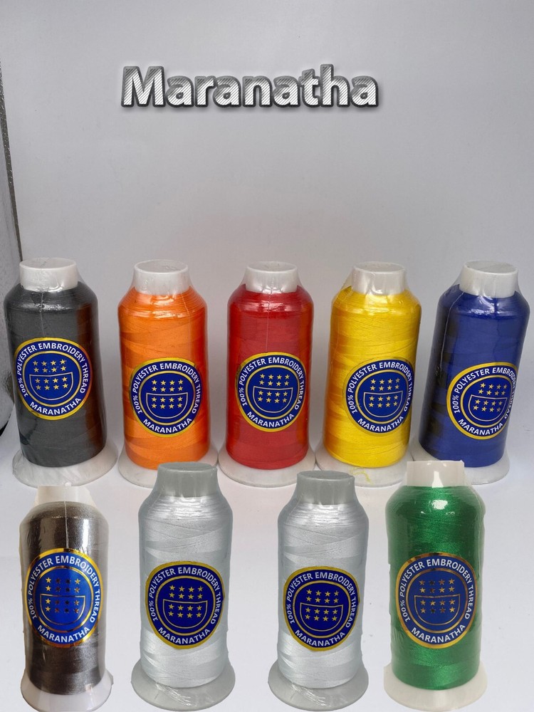 Embroidery machine polyester  thread 5000 yds  ( cone , spool  )