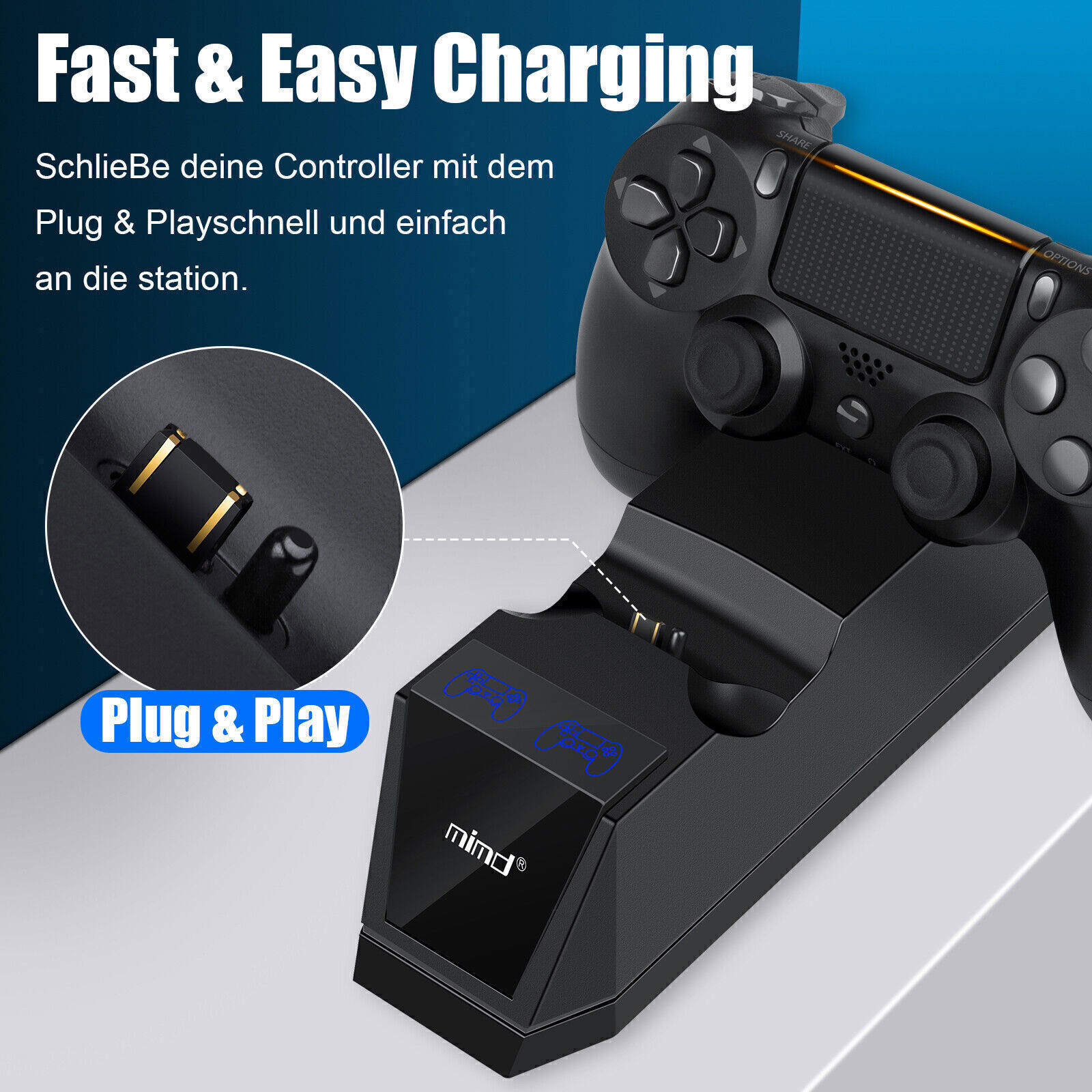 Fast Charger For PS4 Dualshock Playstation 4 Controller Charging Dock Station