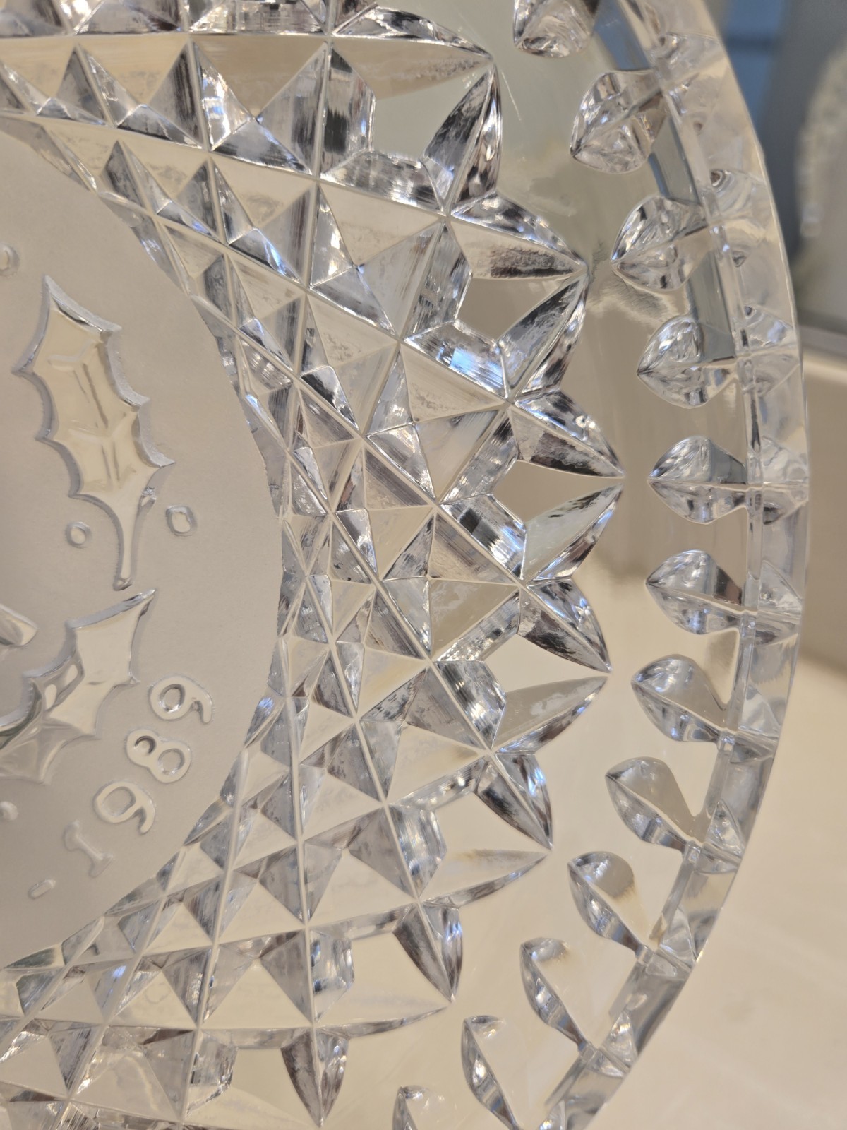 VTG Waterford Cut Crystal 12 Days Of Christmas 8" Diameter Christmas 1989 & 1992