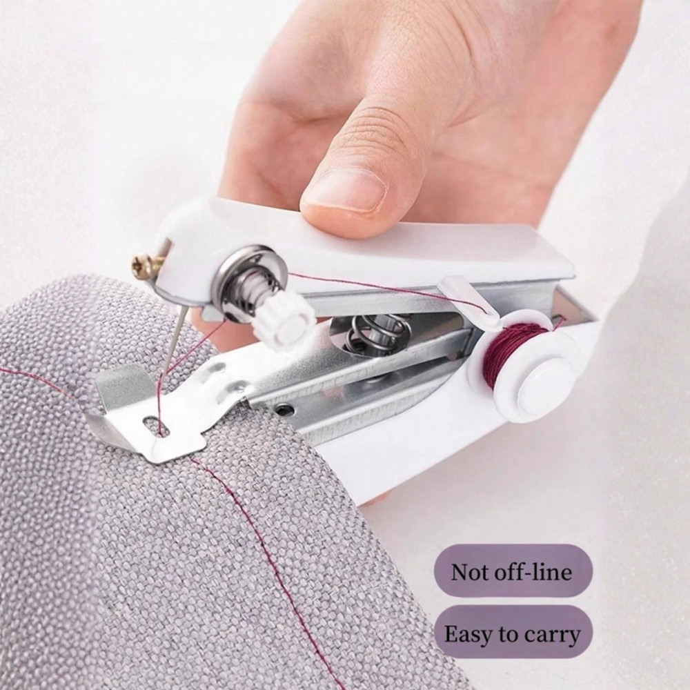 Handheld Sewing Machine Portable Mini Cordless Stitch Tool With 12 Sewing Thread