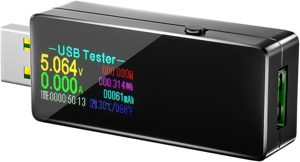 USB 3.0 Tester, Eversame IPS Color Display Digital Multimeter Voltmeter Black