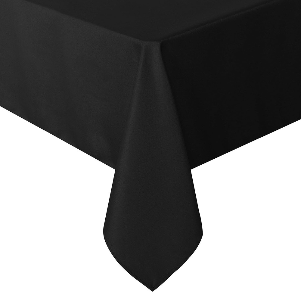 sancua Rectangle Tablecloth - 60 x 84 Inch - 84 x 60 (Rectangular), Black