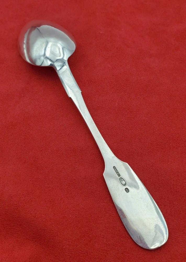 3 Matching 84 Silver Russian Fiddle Pattern Serving Spoons #10672