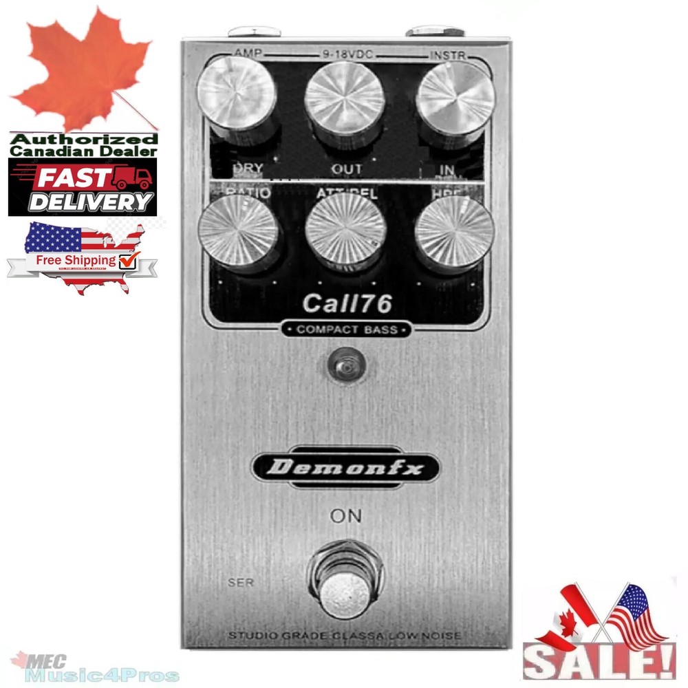 Demonfx CALL76 Compact Bass Guitar Compressor Effect Pedal .ca