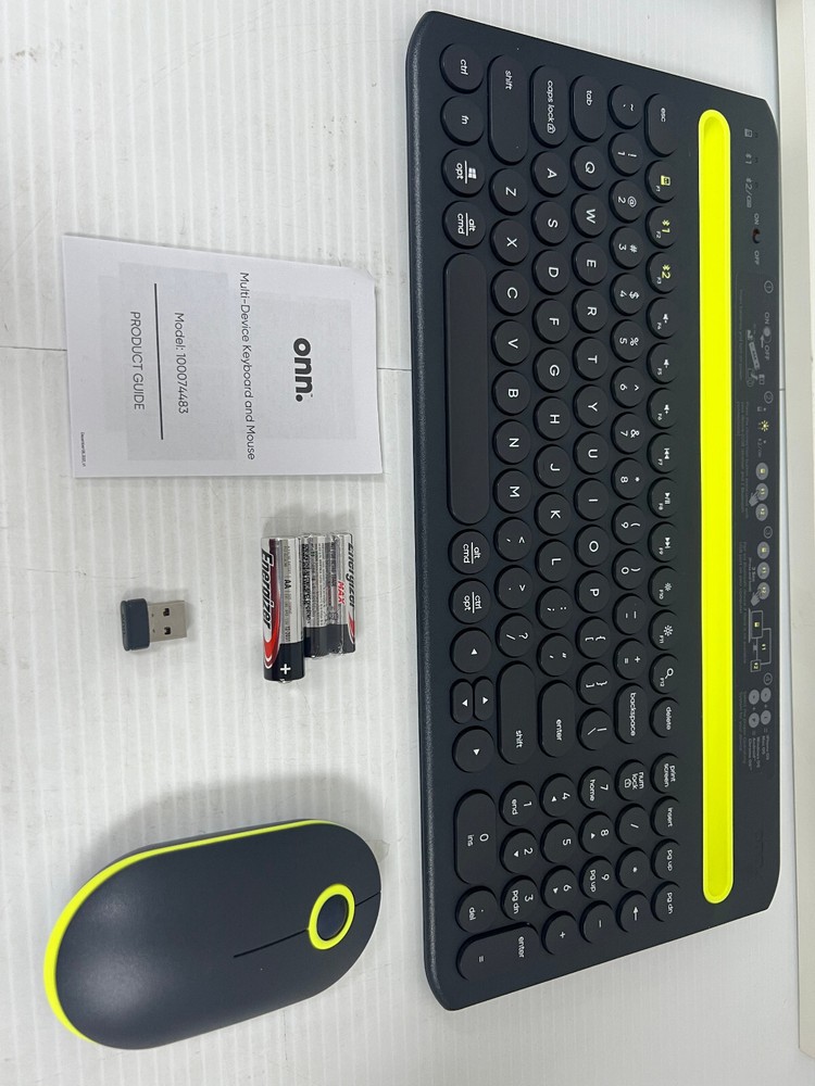 onn. Multi-Device Wireless Full Size Keyboard and 3-Button Mouse Set