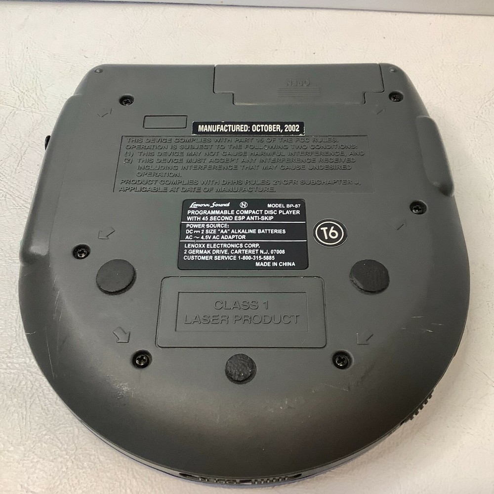 Lenoxx Sound Programmable CD Compact Disc Player Model BP-87 Blue