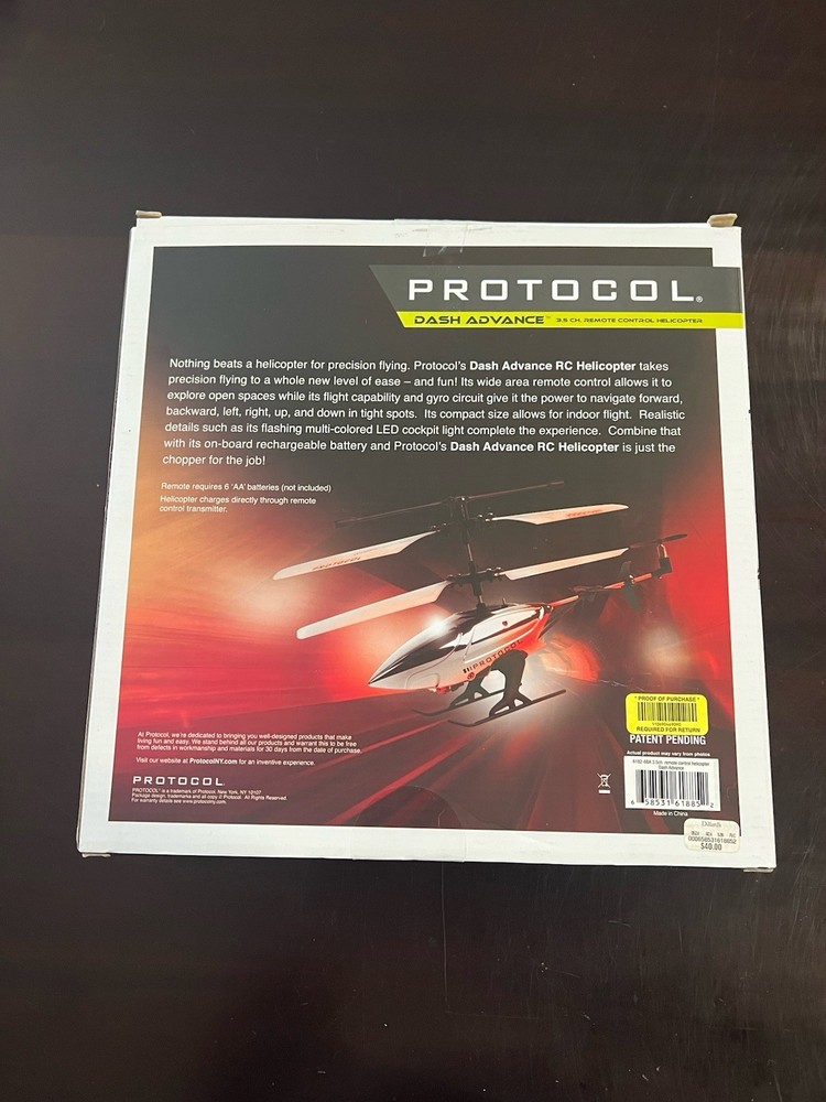 Protocol DASH Advance Helicopter 3.5 Ch Remote Control LED Tested Working