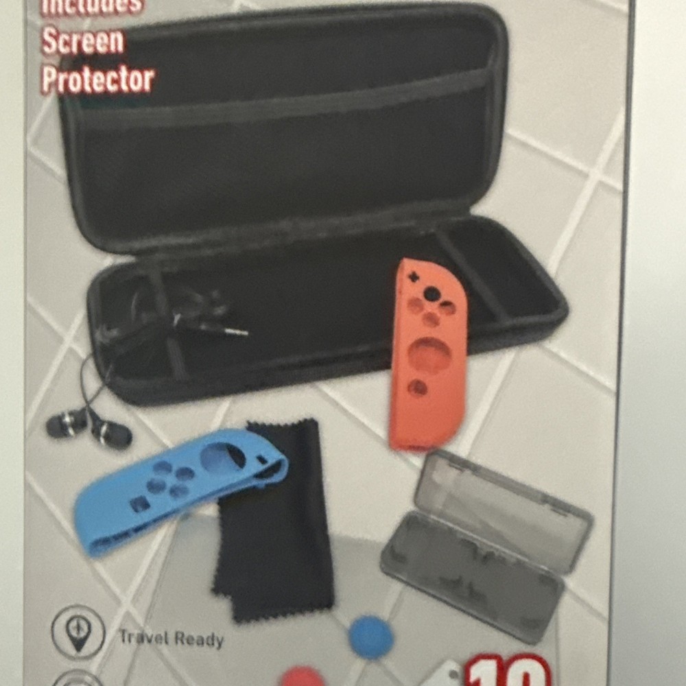 Tech2 Starter Kit For Nintendo Switch, Case, Grips, Earbuds, Accessories NEW