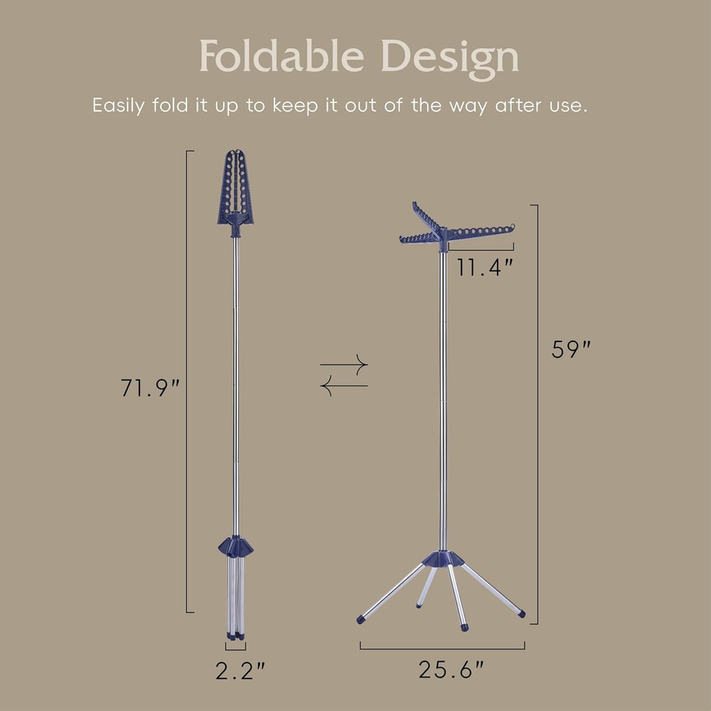 Clothes Drying Rack, Foldable Laundry Drying Rack, Indoor 59-Inch Drying Rack...