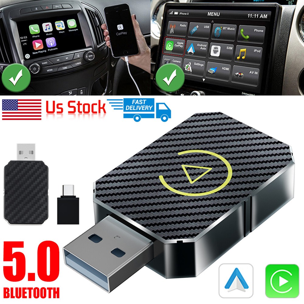 2 in 1 Wireless Carplay Adapter Android Auto Adapter USB Car Dongle Connect Box.