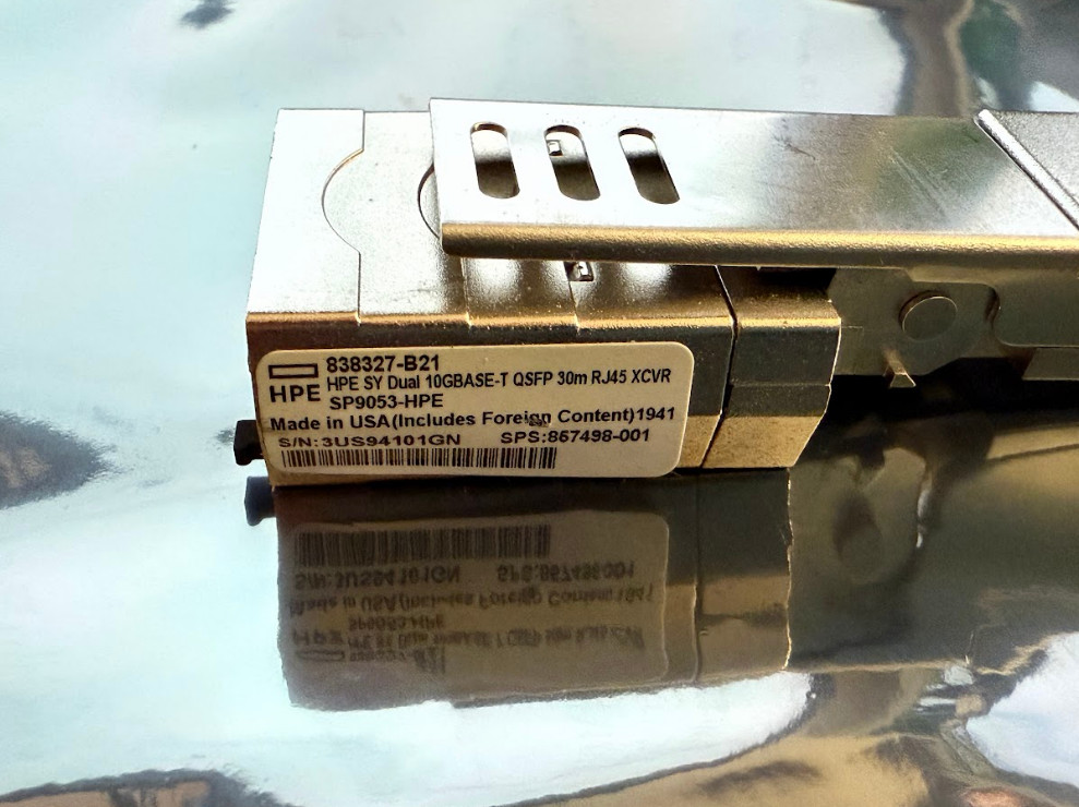 838327-B21 HPE Synergy Dual 10GBASE-T QSFP+ 30M RJ-45 Transceiver 857498-001