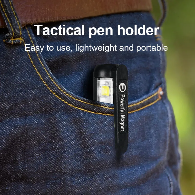 Rechargeable COB LED Flashlight Work Light Magnetic Super Bright Torch Penlight