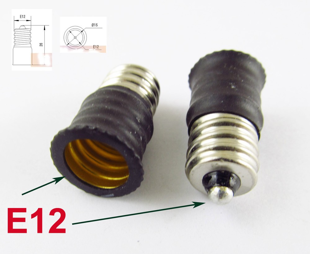 1x US E12 To E12 Candelabra Socket Base LED CFL Light Bulb Lamp Extender Adapter