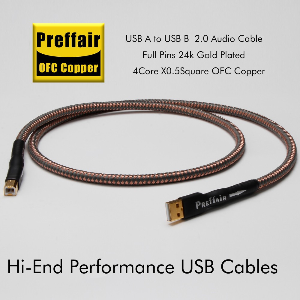 Type A-B USB2.0 Data Cord Gold Plated USB Cable Audio Sound Card DAC Decoder New
