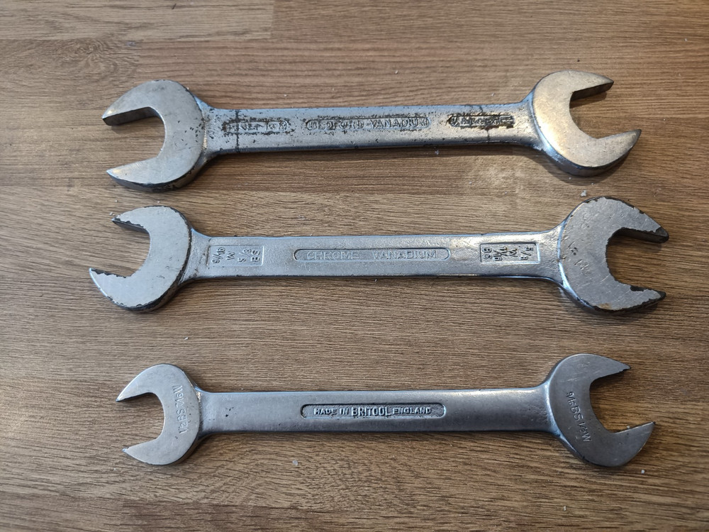3 x made in uk large spanners