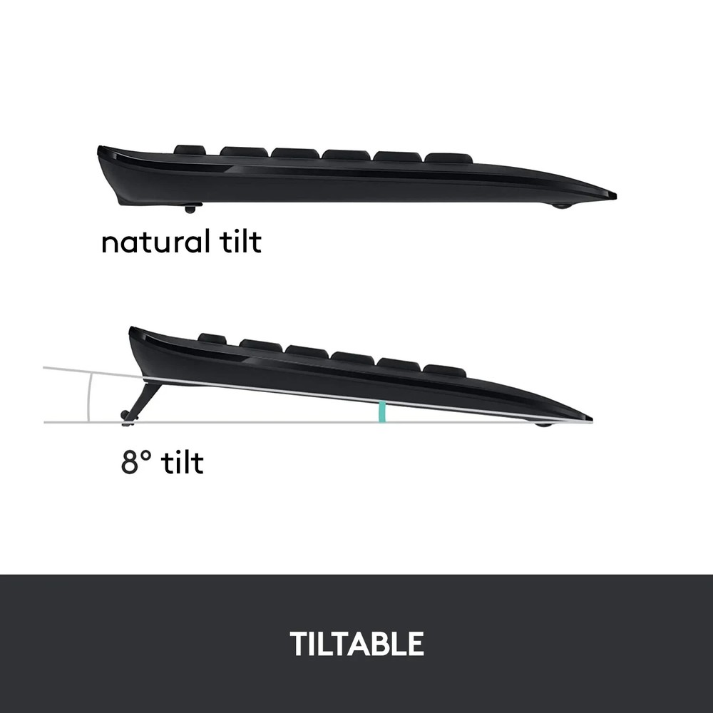 Logitech Advanced Combo Wireless Keyboard and Mouse, Black