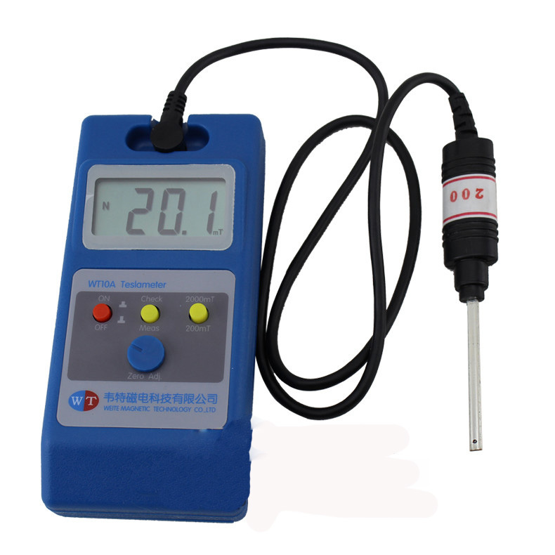LCD Tesla Meter WT10A  Gaussmeter Surface Magnetic Field Tester w/ Ns Function