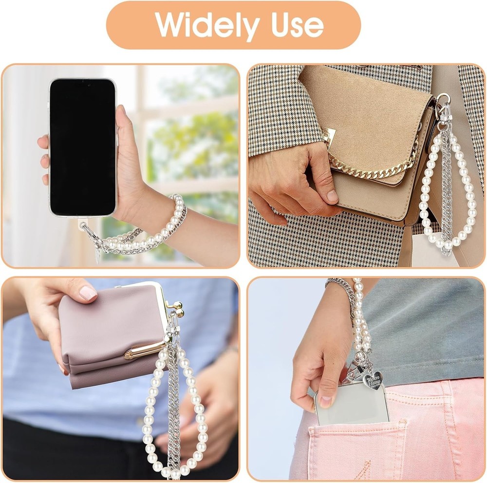 Pearl Beaded Phone Chain Lanyard - Lightweight & Secure for Active Users