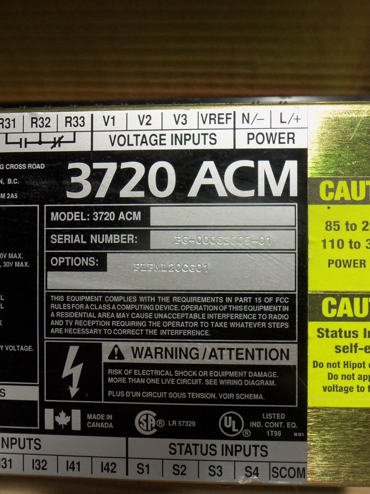 POWER MEASUREMENT LTD 3720 ACM ELECTRONIC POWER METER FLAWED
