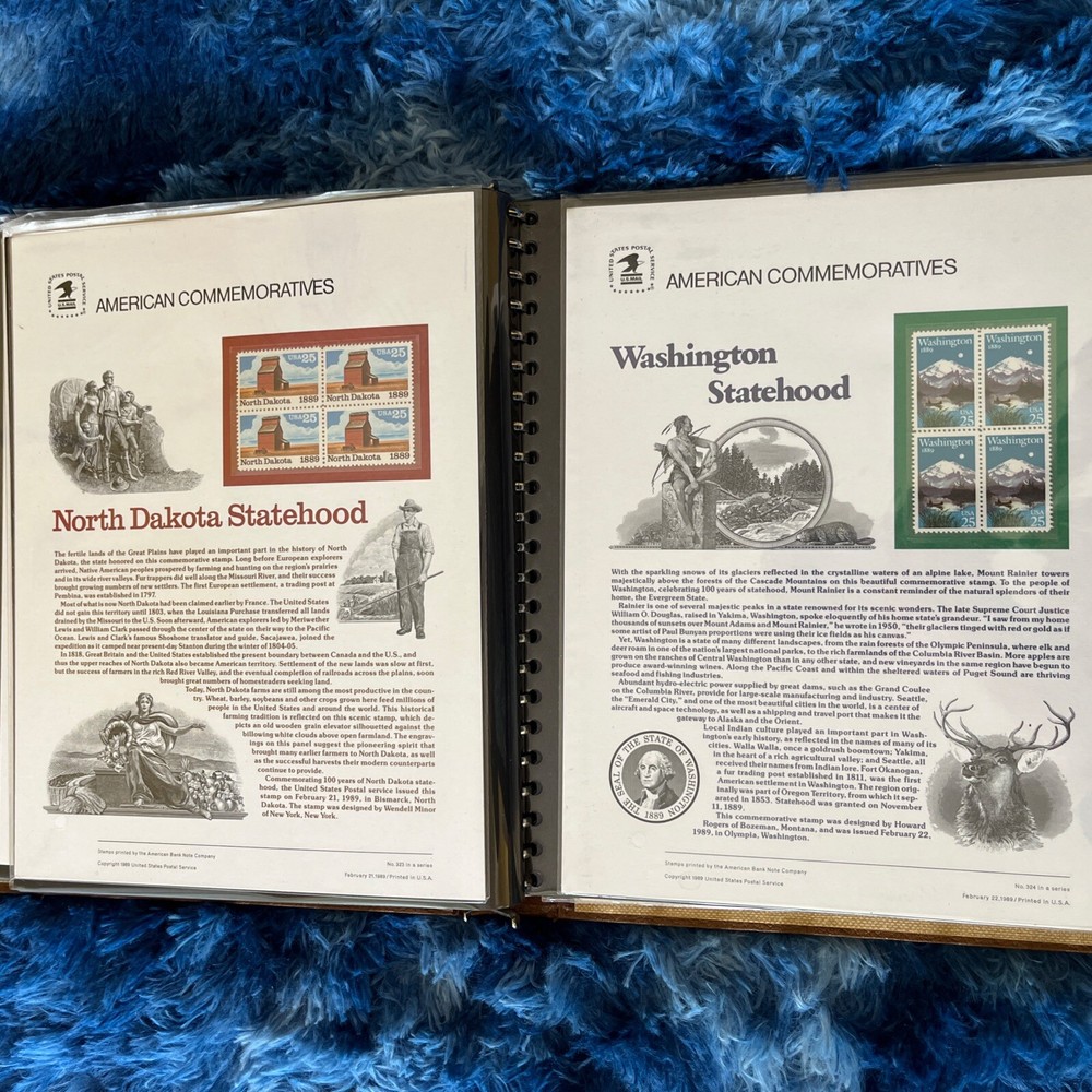 American Commemorative Collection Binder with 31 Panels, 1988-1989