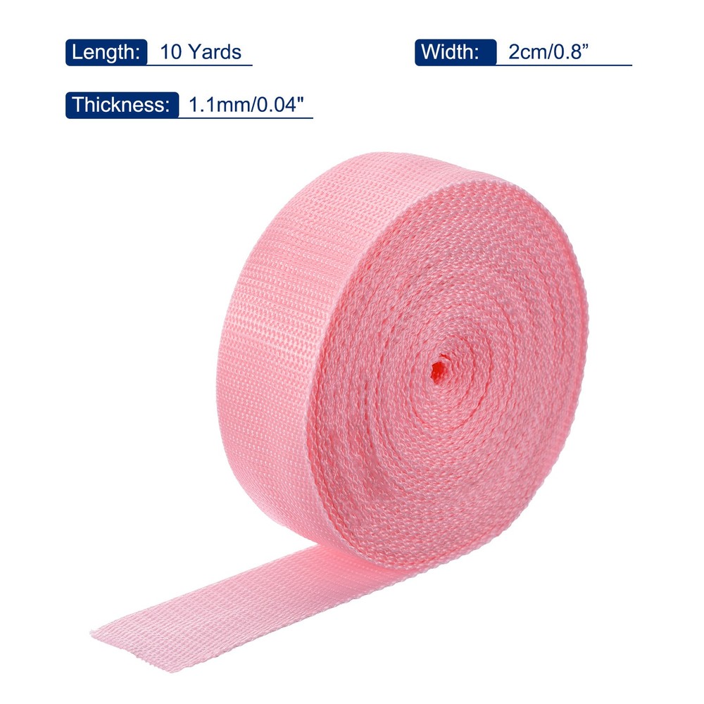 Lightweight Polypropylene Webbing Strap 0.8" 10 Yard Backpack Pink